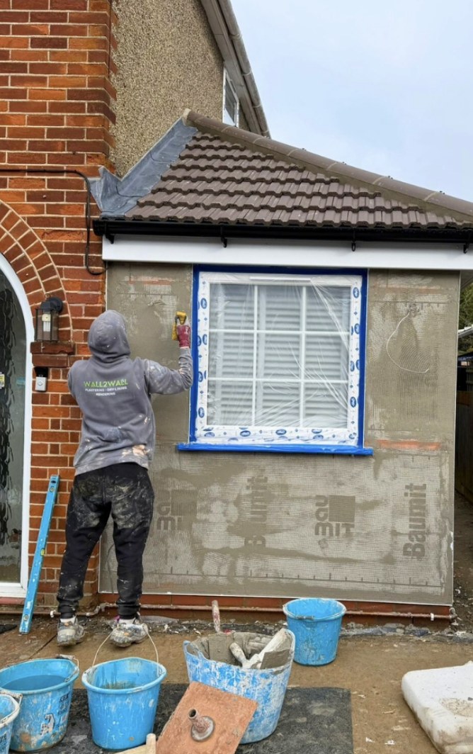 High-performance silicone render application in Stowupland, Suffolk